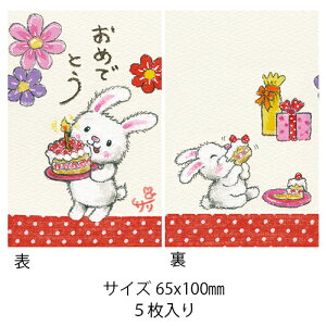 絵描きサリー ポチ袋【おめでとう/ウサギ】《SAPB-02》【ネコポス可】