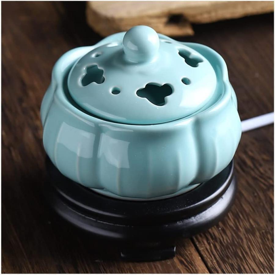 電気香炉 電子香炉 お香立て おしゃれ アロマセラピー香炉 手作りセラミック香アロマセラピーバーナー香炉 仏壇用香炉 心を落ち着かせてくれる 癒し リラックス