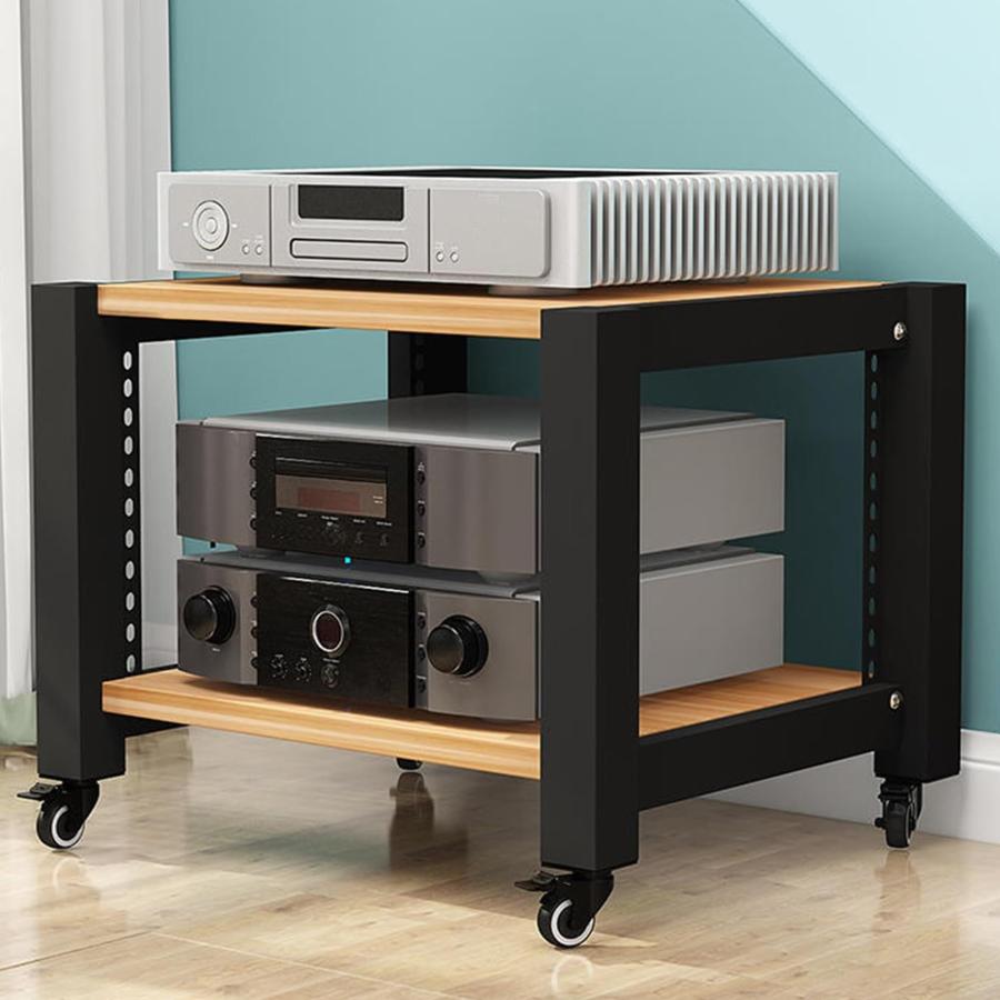 オーディオラック3段キャスター付きインテリア 棚ゲーム機ラックレコード レコード 収納棚ラックゲーム..