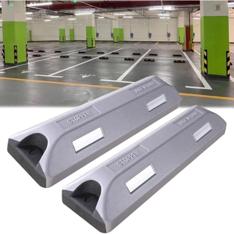 タイヤストッパー パーキング タイヤ ブロック 駐車場用 カーストッパー 車止め 2個、耐候性 屋内と屋..