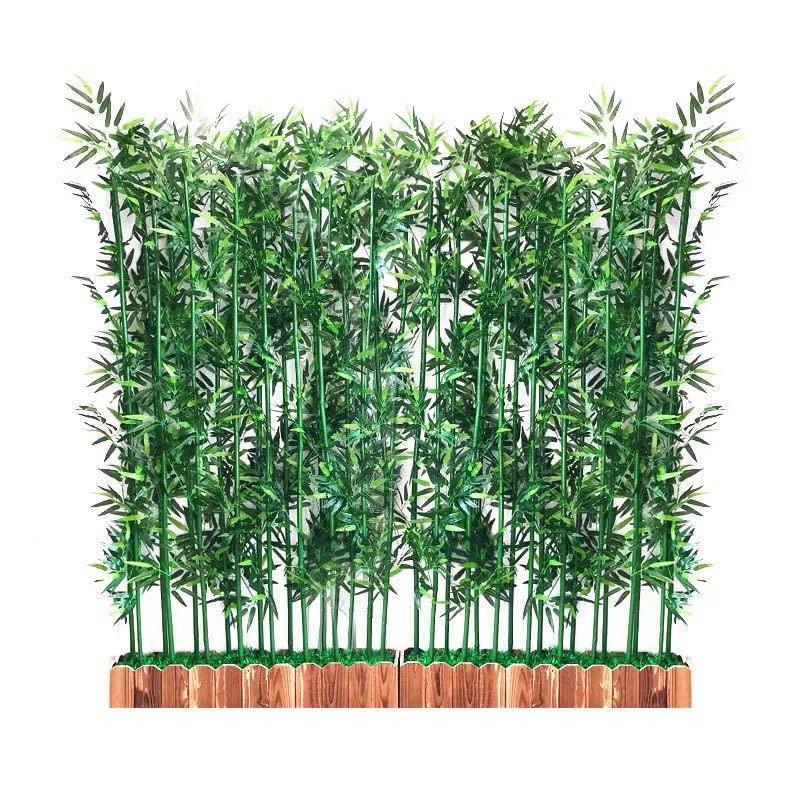 人工植物 竹垣 間仕切り 緑葉 フェンス パーティション画面 ガーデニングフェンス 笹竹シミュレーション竹 屋内外兼用 高さ150cm、180cm、200cm、250cm竹林 人工