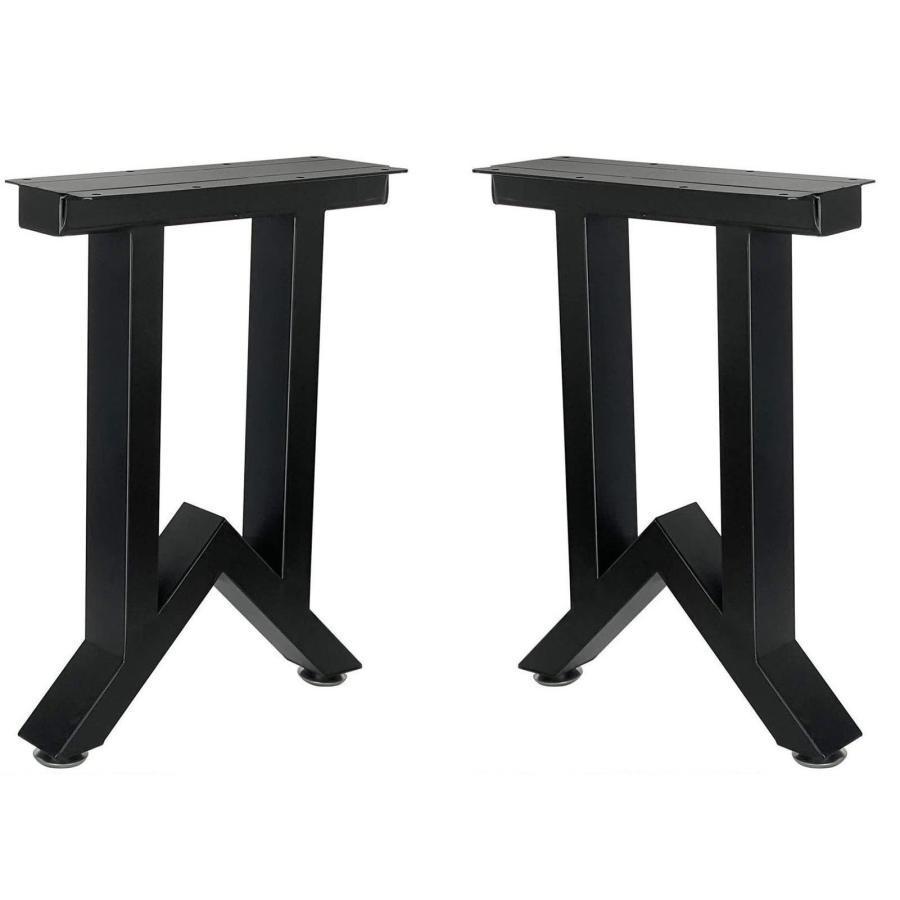 鉄椅子脚、家具脚2本セット、素朴な角管テーブル脚、鉄ベンチ脚用ブラックダイニングテーブル脚、モダンな鋳鉄コーヒーテーブルベンチ脚。