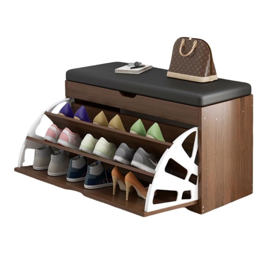 玄関ベンチ シューズラック 玄関収納 シューズボックス 3段靴収納 玄関ベンチ 玄関チェア スリム 省ス..