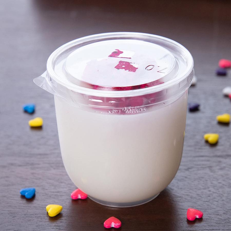 デザートカップ、ふた付き50パックプラスチックカップ、使い捨て高温耐性デザートカップ、牛乳プリンムースプディングゼリーティラミス用パーティーカップ