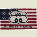 ココナツ玄関マット コイヤーマット COIR MAT US ルート66 Americas Highway US ROUTE66