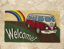 ココナツ玄関マット コイヤーマット COIR MAT Welcome RedBus ワーゲンバス