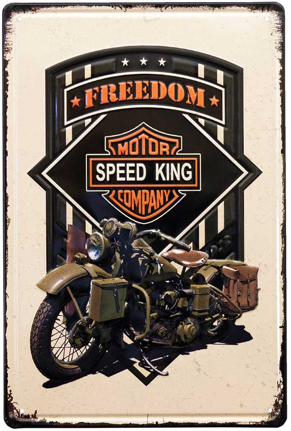 【メール便】ブリキ看板 アンティークメタルプレート S [SPEED KING]