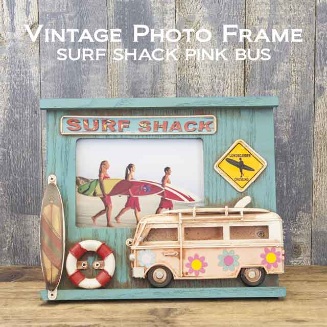 Vintage Photo Frame ơ եȥե졼 SURF SHACK PINK BUS