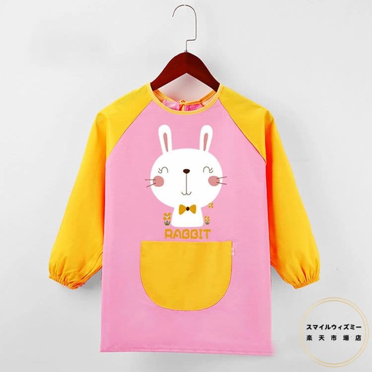 ロングスモック スモック ロングタイプ お食事エプロン 防水 お絵描き 防水エプロン 長袖スモック キッズ 幼児 ベビー 子ども 女の子 男の子 1歳 3歳 5歳 6歳 7歳 8歳 9歳 10歳 11歳 12歳 幼稚園 保育園 小学生 防水 送料無料 2