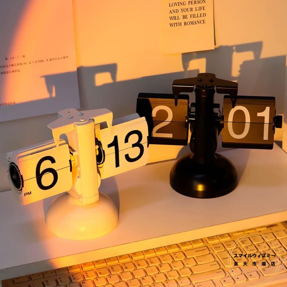 置き時計 フリップクロック 電池式 レトロ パタパタ時計 フリップスタンドクロック おしゃれ 24時間制 回転式時計 卓上時計 入学 新築祝い デジタル時計 機械時計 贈り物 リビング オフィス かわいい 棚時計 装飾用 置時計兼用タイプ 結婚 引っ越し プレゼント 全4色