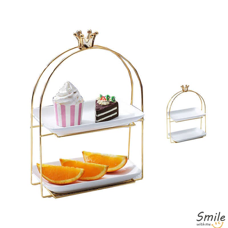 お皿2枚付き プチケーキスタンド 2段 ステンレス アフタヌーンティー スタンド ケーキスタンド パーティー カップケーキスタンド パーティースタンド ティーパーティー クリスマス ケーキ 誕生日会 誕生日 ギフト プレゼント 贈り物