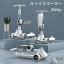 キックスクーター キックボード 2Way 子供 子供用 コンパクト ブレーキ 高さ調整 折りたためる スポーツ 小学生 乗り物 誕生日プレゼント 子ども 3輪 三輪 タイヤ 光る キッズ