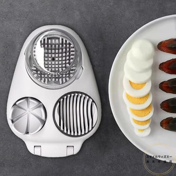 【無料送料】1個 ヘビーデューティー手動卵スライサー＆チョッパー - 円形ブレード付き多機能卵カッター、オムレツ・サラダ・朝食用簡単お掃除キッチンツール、家庭＆業務用キッチンに最適、エルゴノミックハンドル、頑丈設計、メアルプリーパー向け