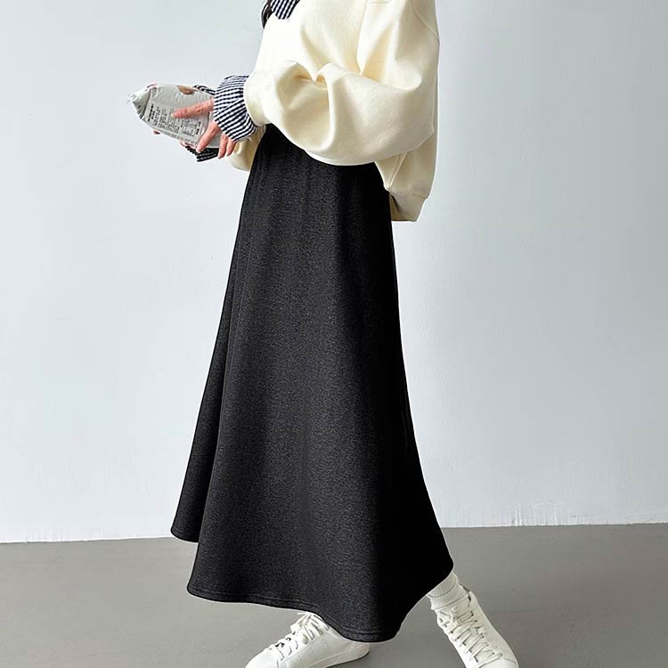 ロング丈 マキシ丈 フレアスカート もこもこ 裏起毛 裏ボア レディース オフィス 厚手 秋冬 裏起毛 ウエストゴム ゆったり 体型カバー スカート 暖かい 防寒 aライン ロングスカート 秋冬 秋 冬