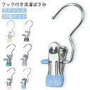 フック付き 洗濯バサミ 洗濯ばさみ フッククリップ ステンレス 【30個セット】 ランドリークリップ 衣類 ショーツ すべらない 物干し 洗濯クリップ 靴下 下着 クリップフック 洗濯ピンチ 頑丈 ランドリー用品 洗濯用品