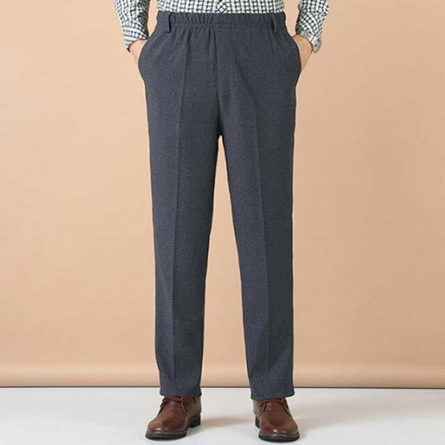 裏ボア パンツ メンズ スラックス シニア 防寒パンツ 大きいサイズ 冬 裏起毛 タックスラックス ゆったり 極暖 ズボン あったか 高齢者 ストレッチ ゴルフ 暖かい ウエストゴム イージーパンツ ビジネス 送料無料 smilife0319-10008708 smilife サンプル画像2