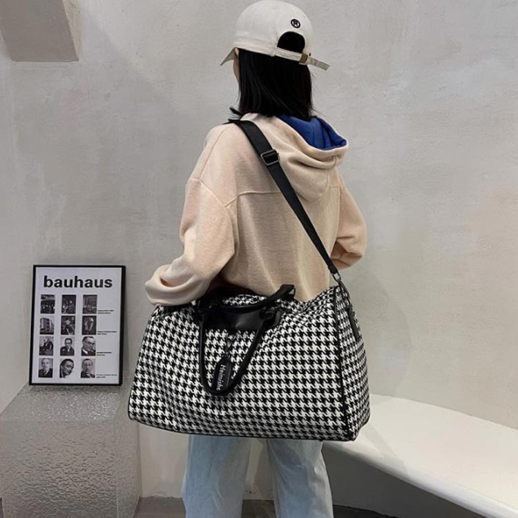 ボストンバッグ 旅行 トラベルバッグ ストラップ付き 千鳥格子 レディース ジムバッグ 軽量 大容量 防水 撥水 機内持ち込み 旅行カバン キャリーオンバッグ 出張 かばん ハンドバッグ ショルダーバッグ smilife0319-10009376 smilife サンプル画像2
