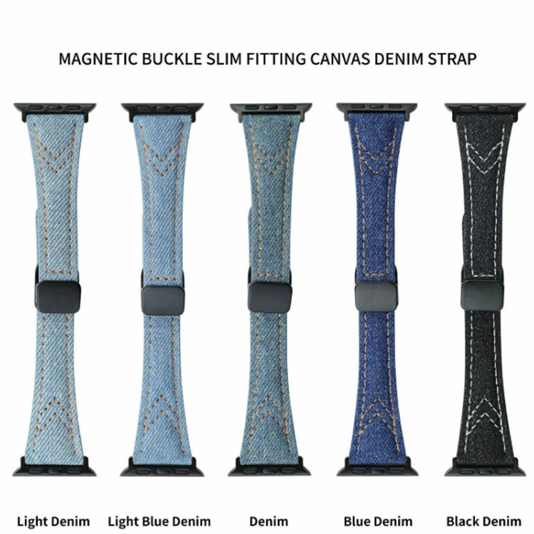 デニムバンド 42mm アップルウォッチ マグネット式バックル 磁気 44mm 交換バンド 41mm ベルト 40mm series 49mm レディース 45mm デニムベルト Apple Watch 5 38mm 8 7 バンド SE 4 3 2 1 着脱簡単 6
