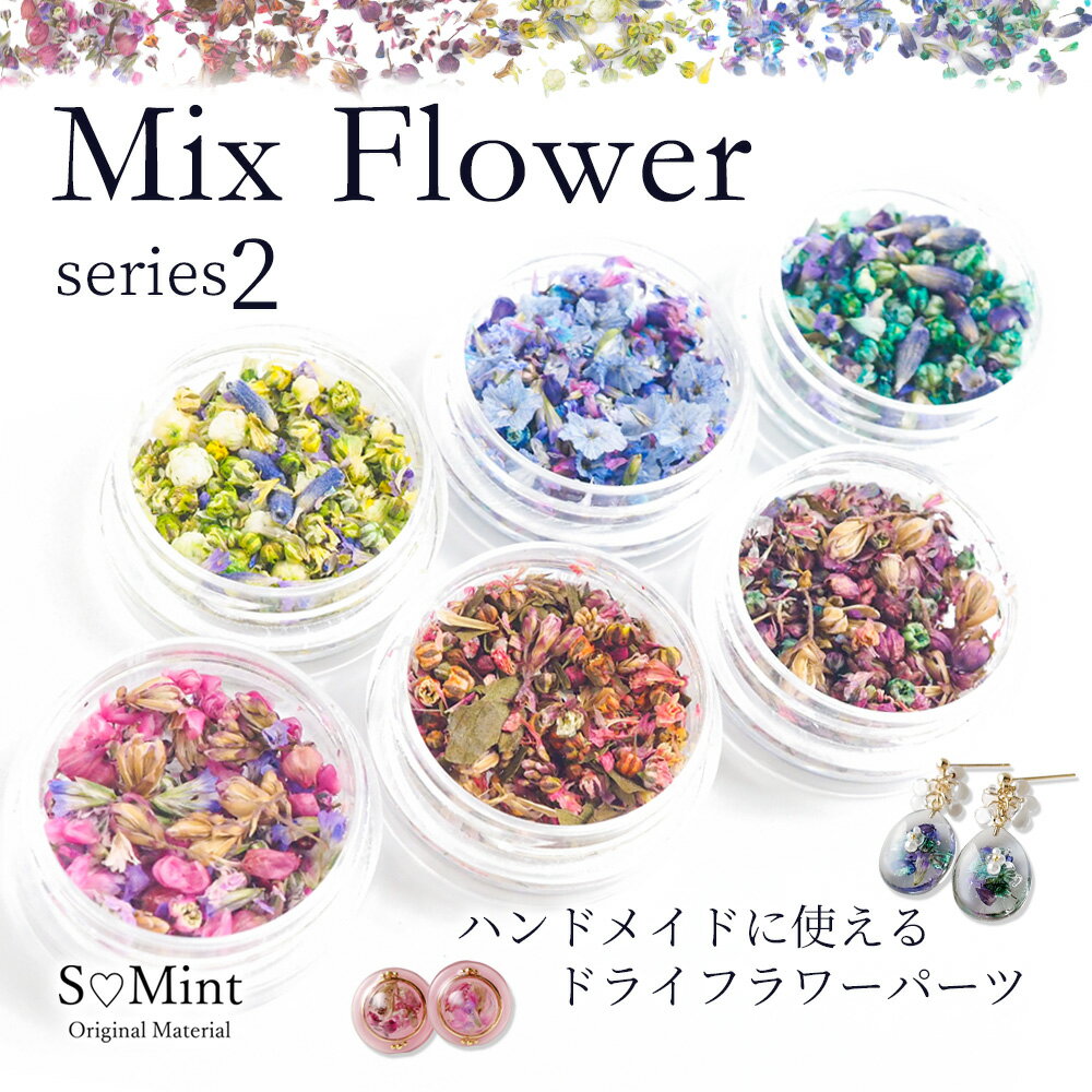 ネイル 押し花 ドライフラワー ハンドメイド【MixFlower シリーズ2】エスミント 高品質 押し花 押花 ネイルアート ナチュラル ドライフラワー 押し花ネイル 花材 パーツ ネイルパーツ お花ネイル ボタニカル リーフ