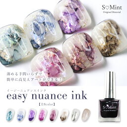 ネイル インク リキッド ジェルネイル ハンドメイド【easy nuance ink-イージーニュアンスインク-】エスミント ネイルアート ラメ キラキラ ネイルパーツ レジン レジンパーツ ハンドメイド ニュアンスネイル ニュアンス アンティーク 天然石ネイル