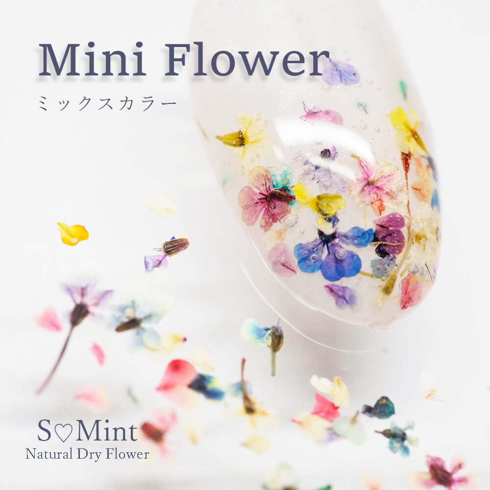 ネイル 国産 押し花 ドライフラワー ハンドメイド【Mini Flower（ミックスカラー）約0.1g入り】エスミント 高品質 押…