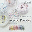押し花 ネイル ドライフラワー ハンドメイド【AcrylicPowder -Flower series2- 】エスミント アクリルパウダー 3Dアート スカルプ ロングネイル 長さだし ネイル ジェルネイル ネイルアート カラフル ラメ キラキラ ネイルパーツ ドライフラワー オーロラフレーク