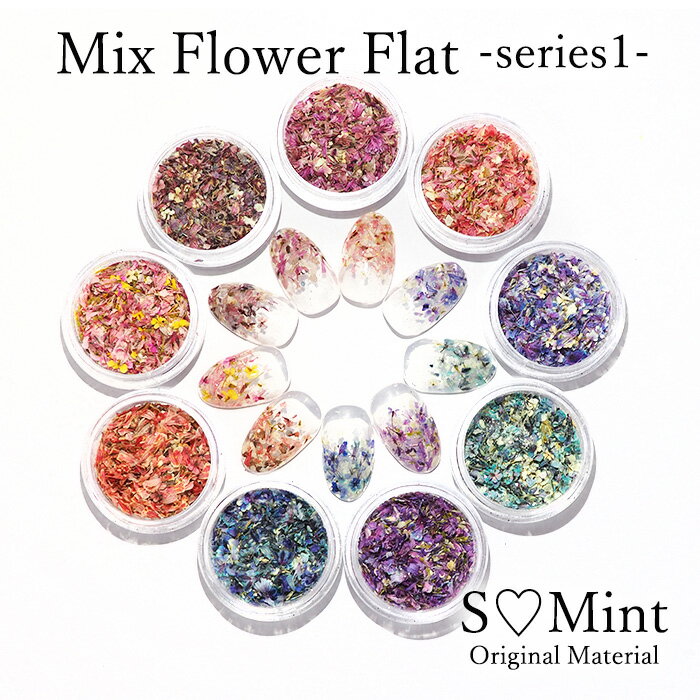 ネイル 押し花 ドライフラワー ハンドメイド グリッター 【MixFlowerFlat シリーズ1】エスミント 高品質 押し花 押花…