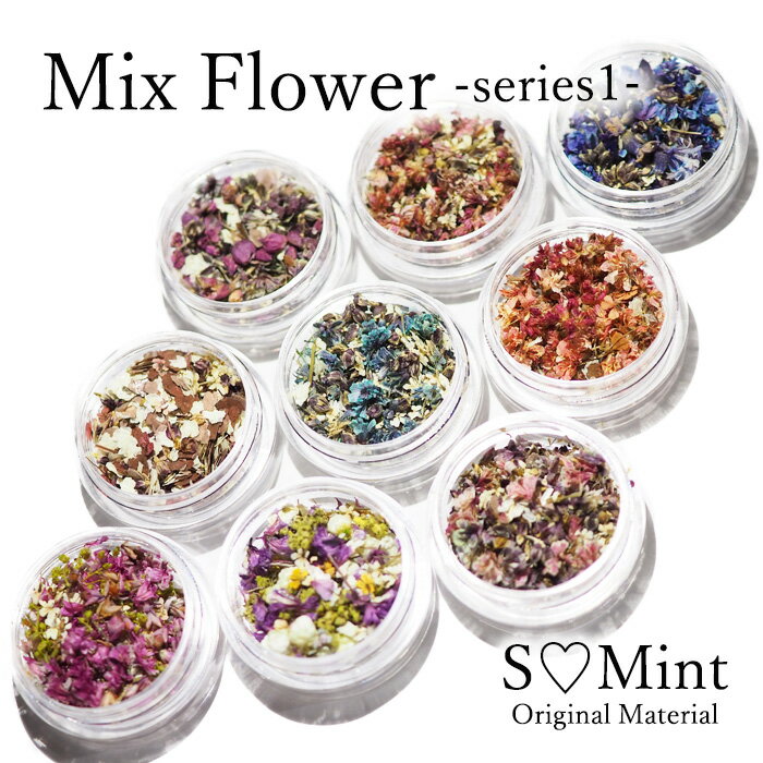 ネイル 押し花 ドライフラワー ハンドメイド【MixFlower シリーズ1】エスミント 高品質 押し花 押花 ネイルアート ナチュラル ドライフラワー 押し花ネイル 花材 パーツ ネイルパーツ お花ネイル ボタニカル フレーク リーフ