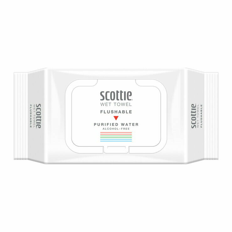 スコッティ トイレに流せる厚手ウェットタオル 80枚×8袋×2　Scottie Flushable Wet Towel 80 Sheets x 8 Packs×2 3
