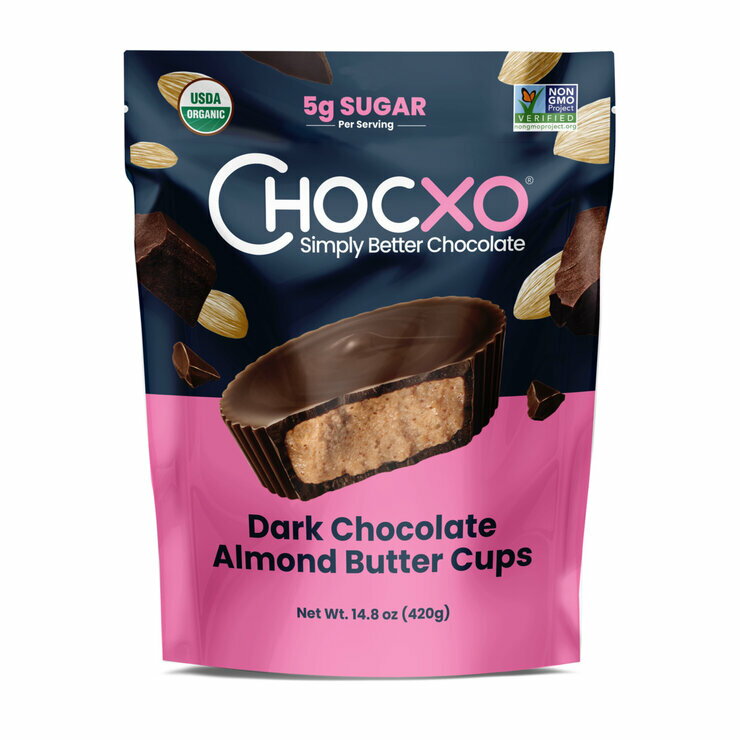 チョコXO オーガニックダークチョコレートアーモンドバターカップ 420g×2SET　Chocxo Organic Dark Chocolate Almond Butter Cups 420g×2SET