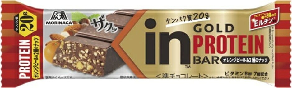 森永製菓 inバー プロテイン GOLD オレンジ&2種のナッツ 20本セット プロテインバー まとめ買い 筋トレ 業務用 大容量 高たんぱく ビタミンB群7種配合