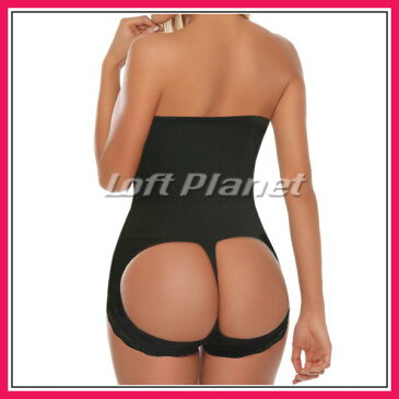 美尻ヒップアップ&くびれウエストシェイパー黒 Tバック&オープンヒップのガードル補正下着 SL-A36-bk