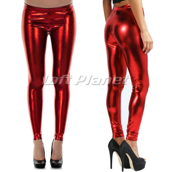 セクシーレギンス赤 ダンス衣装にオススメのパンツ メタリックレッド SL-1038-3
