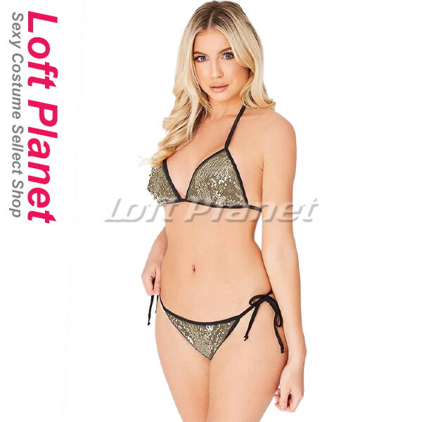 ビキニ セクシー 水着 スパンコール Tバック マイクロビキニ 三角 シンプル セパレート スイムウェア レディース プラチナ WB-W201322F