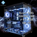 スモールラボ AMD Ryzen7 9700x / RX9070XT 16GB ガラス2面ATX ゲーミングPC SSD M.2 NVME 1TB メモリ DDR5 5600MHz 32GB 簡易水冷 360mm ブラック 黒(2)
