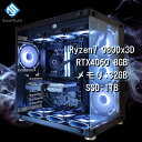 スモールラボ AMD Ryzen7 9800x3D / RTX4060 8GB ガラス2面ATX ゲーミングPC SSD M.2 NVME 1TB メモリ DDR5 5600MHz 32GB 簡易水冷 360mm ブラック 黒(2)