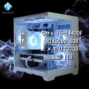 スモールラボ Intel Core i5-14400F / RTX5060 8GB ガラスコンパクト ゲーミングPC SSD M.2 NVME 1TB メモリ DDR5 5600MHz 32GB ホワイト 白(2)