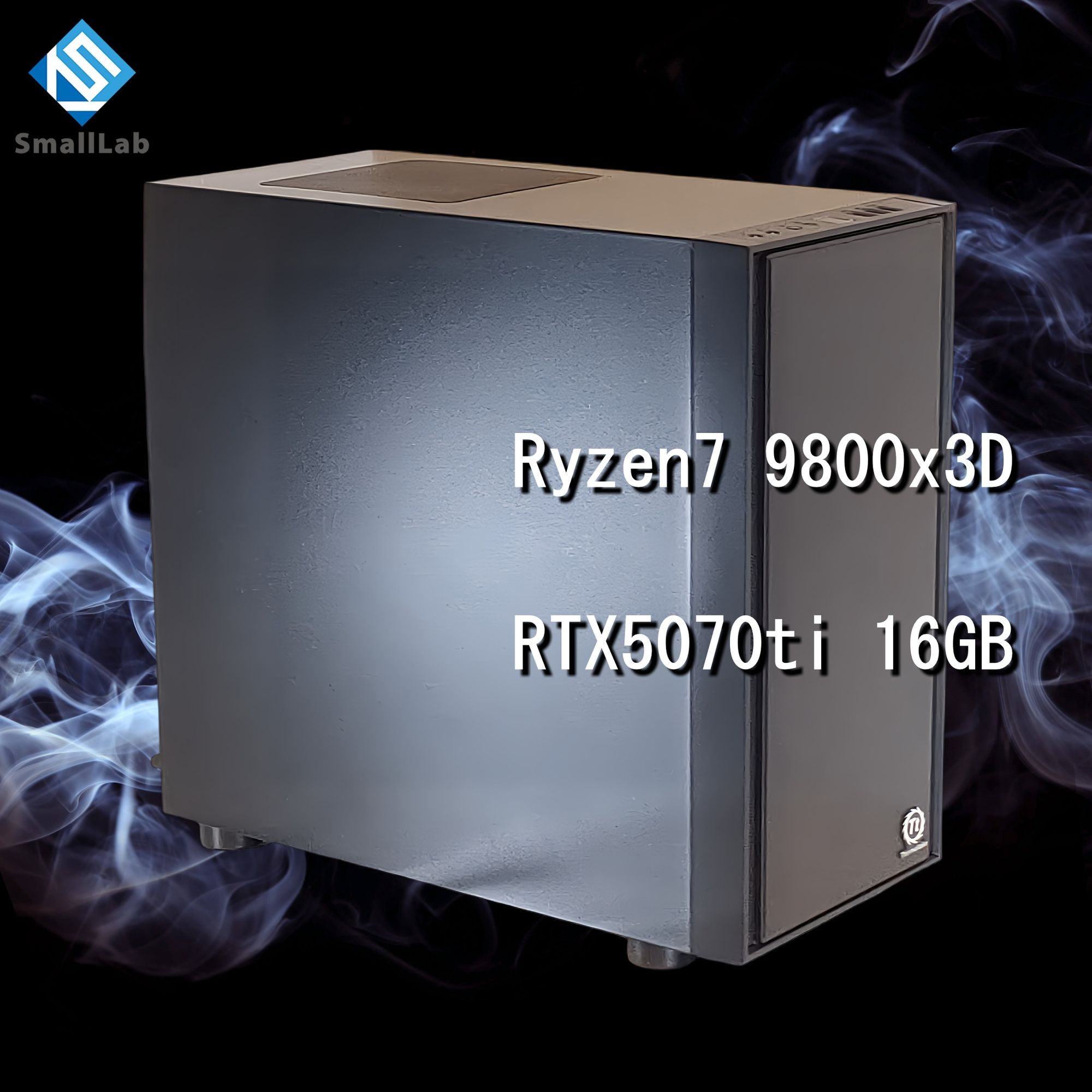 スモールラボ AMD Ryzen7 9800x3D ／ RTX5070ti 16GB コスパ最強 ゲーミングPC Windows11 Home SSD M.2 NVME 1TB メモリ DDR5 4800MHz 32GB 無線LAN機能 WiFi6E Bluetooth5.3