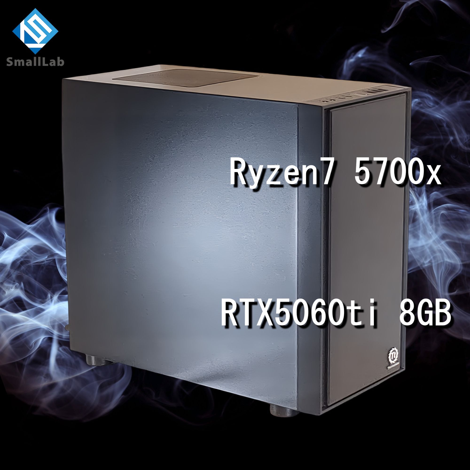 スモールラボ AMD Ryzen7 5700x ／ RTX5060ti 8GB コスパ最強 ゲーミングPC Windows11 Home SSD M.2 NVME 1TB メモリ DDR4 3200MHz 32GB 無線LAN機能 WiFi6E Bluetooth5.3