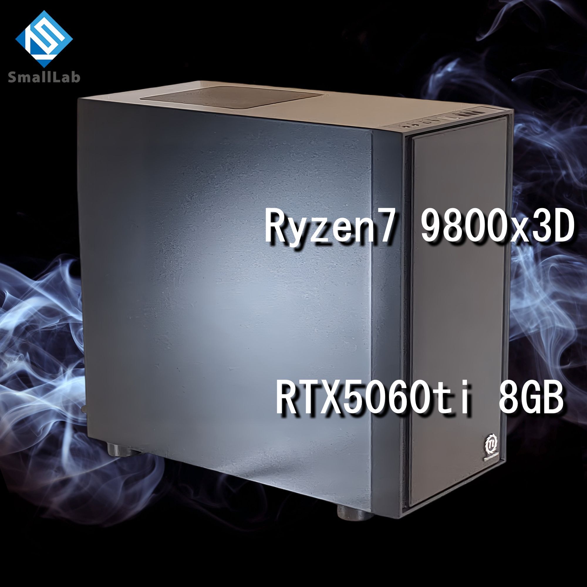 スモールラボ AMD Ryzen7 9800x3D ／ RTX5060ti 8GB コスパ最強 ゲーミングPC Windows11 Home SSD M.2 NVME 1TB メモリ DDR5 4800MHz 32GB 無線LAN機能 WiFi6E Bluetooth5.3