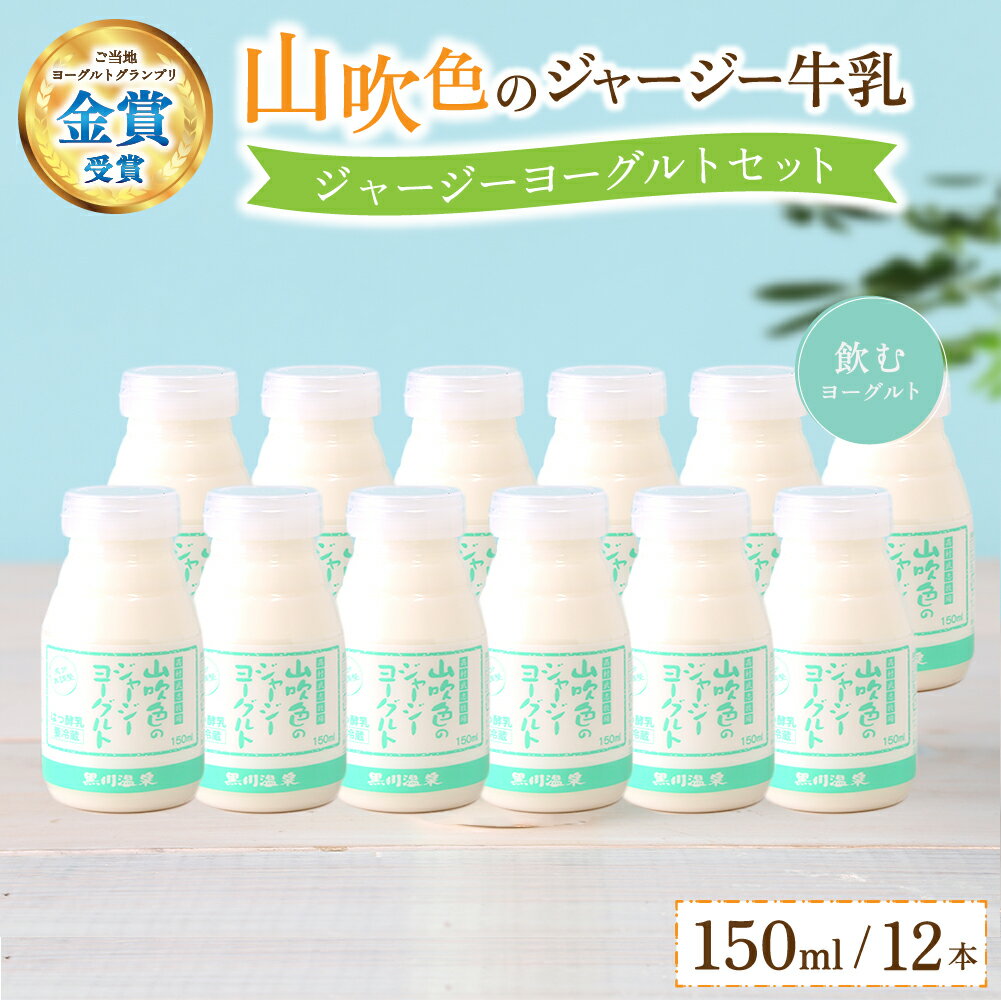 山吹色のジャージーヨーグルトセット 山のいぶき ジャージーヨーグルト 南小国町 きよらカァサ 黒川温泉 熊本 阿蘇 ご当地ヨーグルトグランプリ 金賞 150ml 12本 セット