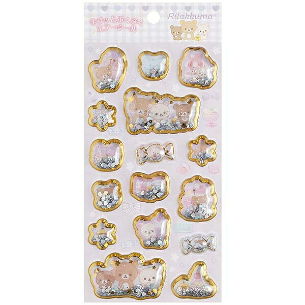 【サンエックス】リラックマ キラッとぷくぷくエアーシール（リラックマ・チェック）【SE70502 2025年11月中旬入荷予定・予約】のサムネイル