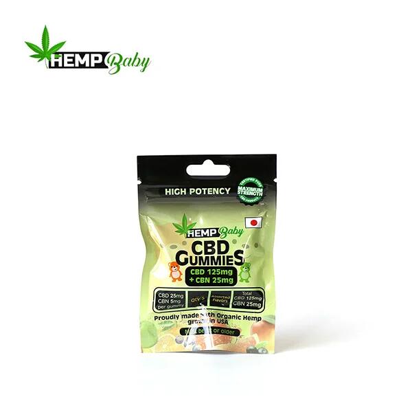 楽天SMOKE SHOP【正規取扱店】HEMP BABY NIGHT TIME CBN CBG GUMMIES 5pc グミ ソーダ グリーンアップル レモン ストロベリー オレンジ 40mg 200mg カンナビジオール ヘンプ 高品質 プレゼント