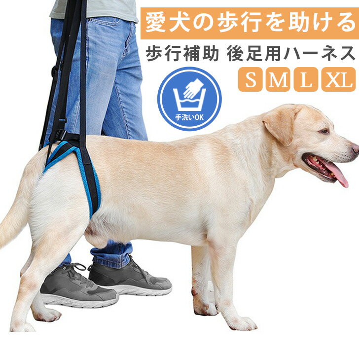 送料無料 ペット 犬 介護 歩行補助 ハーネス 後足用 グッズ 老犬 シニア 大型犬 中型犬 小型犬 ケア用品 介護用品 犬用品 ペット用品 歩行サポート 高齢犬 後ろ足 ベルト 洗える 軽量 軽い 通気性 メッシュ メール便