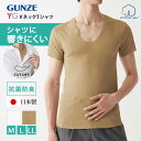 ＼本日店内SALE／ セール 送料無料 YG インナー 響きにくい Vネック Tシャツ 日本製 メンズ 男性 紳士 下着 肌着 半袖 胸元 首元 見えない 抗菌防臭 カットオフ ストレッチ 伸縮 コットン混 薄手 通勤 ビジネス グンゼ GUNZE メール便