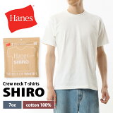 ŹSALE  ̵ Hanes إ 롼ͥå T SHIRO HM1-X201  ȥåץ Ⱦµ ̵   100 T ۥ磻 ֥ 7 ̶ ̳ ǥ꡼  ѥåT ᡼