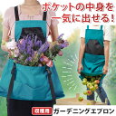 送料無料 ポケットの中身を一気に出せる! ワンタッチ ベルト バッククロス 撥水 ガーデニングエプロン エプロン 収穫 ガーデンエプロン 収穫エプロン 畑エプロ...