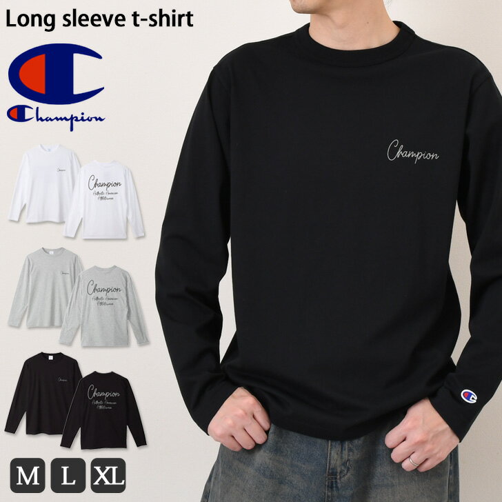 ＼本日店内EVENT／ 送料無料 Champion チャンピオン メンズ 長袖 プリント ロングスリーブ Tシャツ C3-B408 レディース カットソー トップス ロンT クルーネック ブランド 柔らか コットン ユニセックス カジュアル メール便
