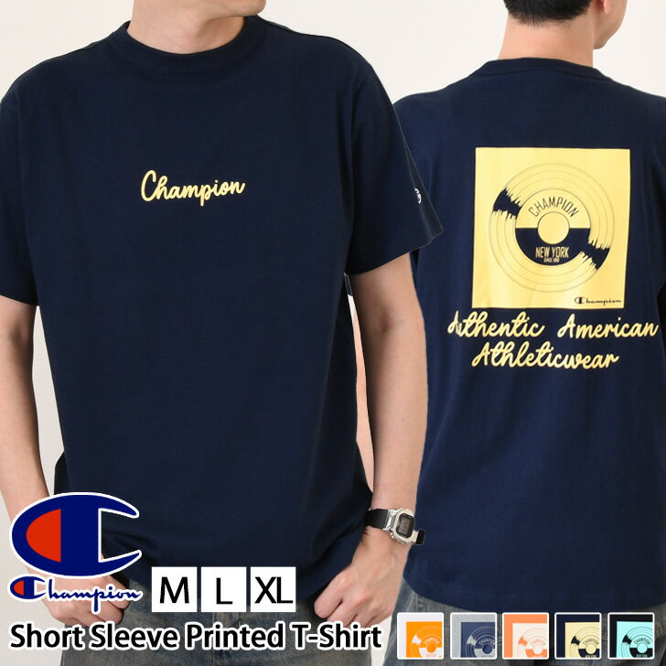 ＼本日店内EVENT／ 送料無料 Champion チャンピオン メンズ 半袖 プリント Tシャツ C3-B341 トップス ショートスリーブTシャツ クルーネック ロゴ ブランド ベーシック 柔らか コットン レディース ユニセックス メール便