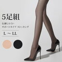 \本日店内EVENT/ POINT 送料無料 L~LL★伝線しにくいサポートタイプストッキング【5足組】 レディース 靴下 まとめ買い パンスト 大きいサイズ 着圧 黒 ベージュ 肌色 つま先補強 マチ付き 抗菌 防臭 静電気防止 冠婚葬祭 喪服 結婚式 メール便
